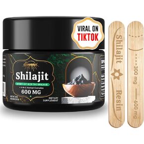600 MG Shilajit Resin - Shilajit Supplement with Fulvic Acid & 85+ Trace Minerals for Energy, Immunity, Brain Power, 30 Grams