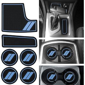 Bonbo Anti dust Mats for Dodge Charger Accessories 2015 2016 2017 2019 2020 2021 custom cup holder pad 6 pieces/set（Pink