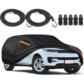 KEYOOG Car Cover Waterproof All Weather Fit for 2006-2023 MERC-edes Benz S Series S400 S550 S63 AMG, 600D Oxford Cloth Heavy Duty, Sun Hail Protector Seal Skin Outdoor Car Covers with Door Zipper
