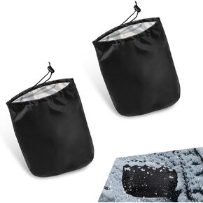 Side Mirror Covers, Car Side Mirror Rain Guard, 12.9" x 10.6" Winter Windshield Covers, Winter Car Covers for Snow and Ice, Universal for Most Cars (Black #2 PCS)