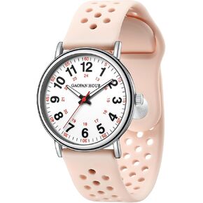 Waterproof Nurse Watch for Medical Professionals,Nurse Doctors Students Women Men,12/24 Hour Military Time,Luminouse Easy Read Dial,Soft and Breathable Silicone Band