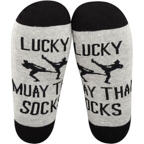 JNIAP Lucky Muay Thai Socks Muay Thai Gifts Martial Arts Socks Muay Thai Coach Gifts Thai Boxing Socks