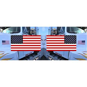 American Flag Stickers 7.5 x 4 Forward Reverse Proportional