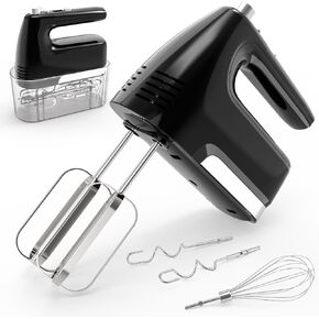 CBQ Hand Mixer Electric, 9 Speed 400W Handheld Mixer with Digital, Touch Button, Turbo, Snop-On Storage Case, 5 Stainless Steel Accessories, Mixer Electric Handheld for Cake, Cookie, Egg (Grass Green)