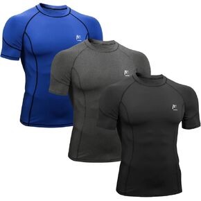 Men’s Compression Shirts Short Sleeve Workout Shirt, Quick Dry Top Baselayer Athletic Shapewear Undershirts for Men