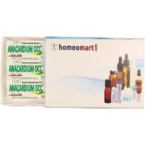 Anacardium Occidentale Homeopathy Pellets (Pills) in 200C Potency, Pack of 3