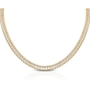 14K Gold-Plated Choker Necklace with Cubic Zirconia Stones | Paris Necklace | Fashion necklace for Women | 14" - 16" Convertible Chokers for Women