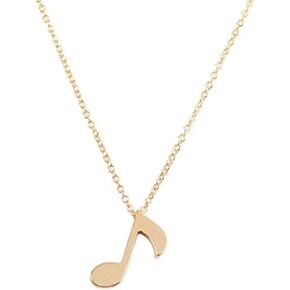 Aluinn Music Note Necklace Stainless Steel Simple Musical Symbol Lovers Pendant Necklaces for Music Enthusiasts Prepare and Women Chain Choker