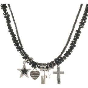 Enjinkail Black Choker Layered Necklaces for Women Gothic Cross Necklace Gothic Necklace Jewelry Unisex Black Stackable Necklaces Jewelry for Women Men