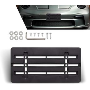 1 PC Car Front License Plate Bracket, Hollow Design Plastic US Standard Waterproof License Plate Frame, Automotive Installation Accessories, Suitable for Most Trucks SUVs Cars (Black)