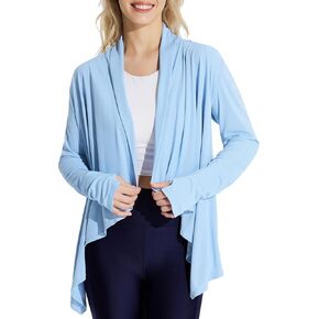 BALEAF Women's UPF 50+ Beach Cover Up Lightweight Cardigan Sun Shirts Long Sleeve SPF Sun Wrap with Pocket Outdoor
