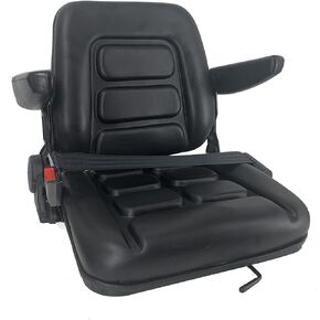 Universal Adjustable Forklift Seat with Safety Belt and Armrest,Adjustable Backrest Tractor Seat Replacement for Tractor Excavator, Skid Loader, Backhoe Dozer Telehandler