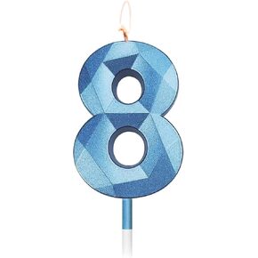 Number 50 Candle for Birthday and Anniversary, 50th Birthday Candle for Cake Decoration - Number 50 / Style E
