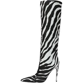 Women's Pointed Toe Knee Thigh High Boots Leopard Print Wide Calf Boots for women Sexy Fashion tall Boots