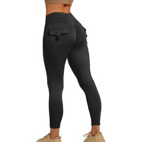 YOAKUKA Leggings with Pockets for Women Charm Tummy Control High Waist Leggings Compression Workout Gym Yoga Pants