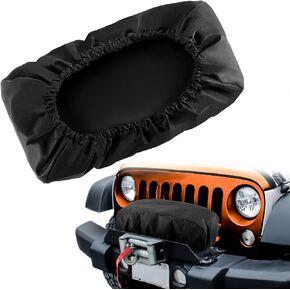 Winch Cover - Heavy Duty Winch Cover Waterproof Dust-Proof Trailer Winch Cover Synthetic Winch Cover UV-Resistant Electric Winch Cover for 8500-17500 Lbs Indoor/Outdoor 21.5" X 9.5" X 7.5"