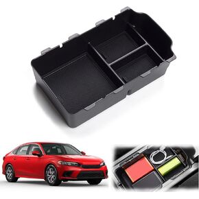 2024 2023 Civic Center Console Organizer Tray for 2023 2022 Honda Civic 11th Gen Sedan Hatchback LX EX Sport Touring 2023 Civic Accessories 2022 Civic Armrest Storage Box Insert Glove Tray