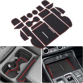 POSAID Center Console Liners for Honda CRV 2023 2024 2025 Cup Holder Insert, Center Mats for CR-V Accessories Non-Slip Anti Dust Interior Mats 17PC Set, Black Trim