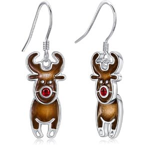 Christmas Snowflake/Penguin/Reindeer Earring 925 Sterling Silver Thanksgiving Maple/Turkey Earring Festival Holiday Christmas Gifts for Women Mother
