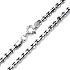 Silvershake Oxidized 3mm 925 Sterling Silver Cable Chain Necklace 24 Inch
