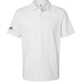adidas Mens Ultimate Solid Polo, L, White
