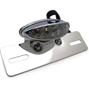 HTTMT Motorcycle LED Tail Brake Stop Turn Signal License Plate Integrated Light Clear