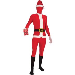 Forum Novelties Disappearing Man Santa Claus Body Suit Costume, Red/White, Medium/Large