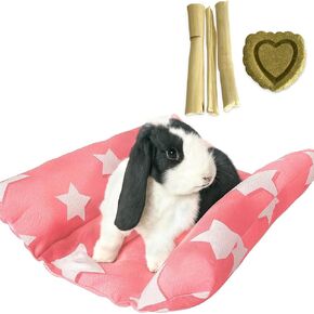 سرير أرنب ناعم قابل للإزالة والغسل مقاس 16.5 × 16.4 بوصة، سرير أرنب سميك وناعم، سرير أرنب قطيفة على الوجهين، وسادة قطنية للاستلقاء، وسادة صغيرة للحيوانات الأليفة in Kuwait