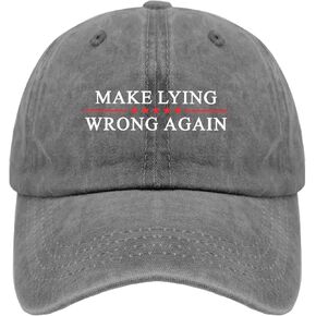 Make Lying Wrong Again Hats for Womens Baseball Caps Trendy Washed Workout Hat Cotton