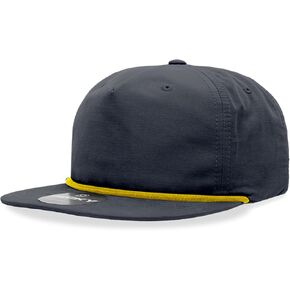 DECKY Standard 5 Panel High Profile Relaxed Cotton Blend Rope Hat, Navy/Gold