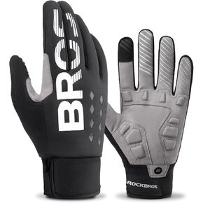 ROCKBROS Winter Cycling Gloves Touchscreen Motorcycle Mountain Bike Gloves Cold Weather Biking Gloves for Men Bicycle Gloves