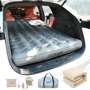 SUV Air Mattress with Fitted Sheet, Extra Thick 300D Oxford Fabric SUV Mattress, Cordless Car Air Pump - Quick Setup, Air Mattress for SUV, Car Camping Mattress for Large SUVs, Car Bed Camping