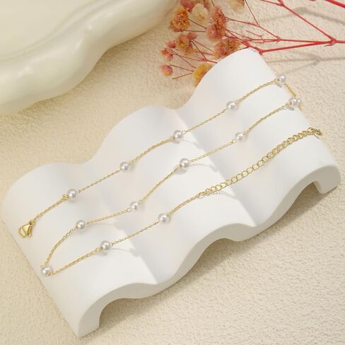 TOBENY 14K Gold Necklace for Women 925 Sterling Silver Chain Necklace Dainty Gold Link Sparkle Herringbone Snake Pearl Station Box Chain Choker Necklaces Simple Gift for Women Jewelry in Saudi Arabia