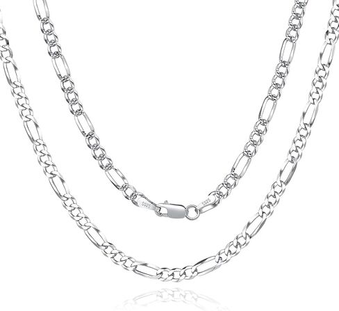 925 Sterling Silver Link Chain Necklace for Women Men, Miami Cuban Link Chain Twisted Rope Chain Figaro Chain Herringbone Snake Chain, Trendy Hip Hop Link Chain Choker Necklaces in Saudi Arabia