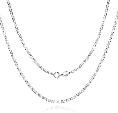 925 Sterling Silver Link Chain Necklace for Women Men, Miami Cuban Link Chain Twisted Rope Chain Figaro Chain Herringbone Snake Chain, Trendy Hip Hop Link Chain Choker Necklaces in Saudi Arabia