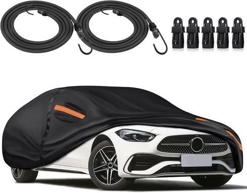 غطاء سيارة KEYOOG مقاوم للماء مناسب لجميع الأحوال الجوية لعام 2006-2023 MERC-edes Benz S Series S400 S550 S63 AMG، قماش أكسفورد 600D شديد التحمل، واقي من الشمس وأغطية السيارة الخارجية مع سحاب الباب in Kuwait