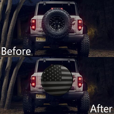 Spare Tire Cover for RV Trailer, American Flag Waterproof Leather Vehicle Wheel Protector, Dustproof Camper Sparing Tire Protection Fit for Wrangler SUV, Truck, Travel Trailer (17 Inches) in Saudi Arabia