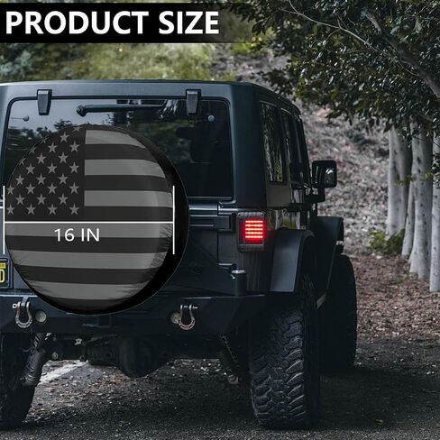 Spare Tire Cover for RV Trailer, American Flag Waterproof Leather Vehicle Wheel Protector, Dustproof Camper Sparing Tire Protection Fit for Wrangler SUV, Truck, Travel Trailer (17 Inches) in Saudi Arabia