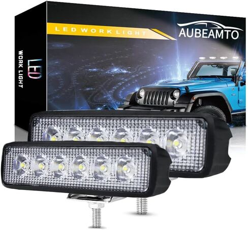 قطعتان من شريط إضاءة LED للسيارة بقدرة 48 وات، مصابيح عمل 8000 لومن، مصابيح ضباب للسيارة على الطرق الوعرة، مصابيح قيادة للطرق الوعرة، مصابيح أمامية مناسبة للشاحنات على الطرق الوعرة ATV UTV مقطورة عربة الجولف، ضمان لمدة عامين in Kuwait