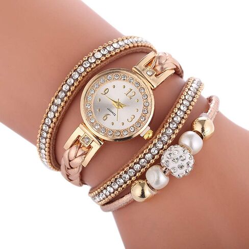 CdyBox Women Ladies Wholesale 6 Pack Diamond Watch Set Lot Leather Wrap Around Bracelet Analog Quartz Dress Wrist Watches in Saudi Arabia