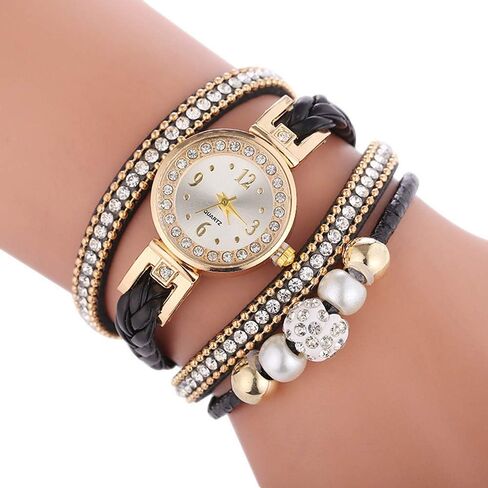 CdyBox Women Ladies Wholesale 6 Pack Diamond Watch Set Lot Leather Wrap Around Bracelet Analog Quartz Dress Wrist Watches in Saudi Arabia