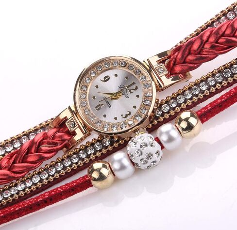CdyBox Women Ladies Wholesale 6 Pack Diamond Watch Set Lot Leather Wrap Around Bracelet Analog Quartz Dress Wrist Watches in Saudi Arabia