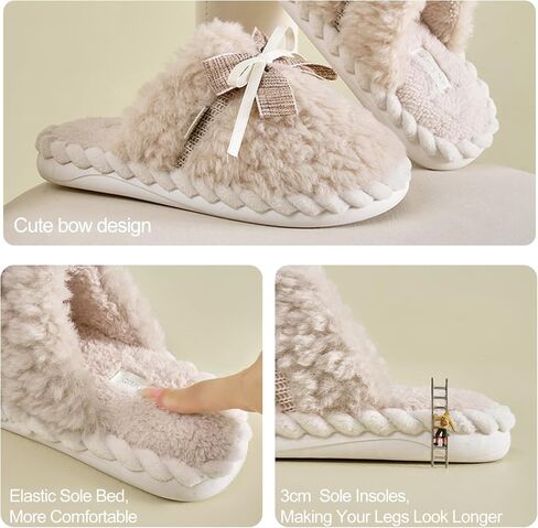 Women's Fuzzy Slippers with Memory Foam Cory House Slippers Indoor and Outdoor Anti-Skid Sole Warm Gifts for Women Mom Ladies in Saudi Arabia