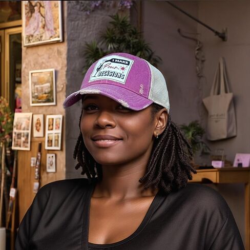 Popfizzy Funny Vintage Trucker Hats for Women and Men, Adult Humor Caps, Unisex Distressed Baseball Cap, Adjustable Snapback in Kuwait