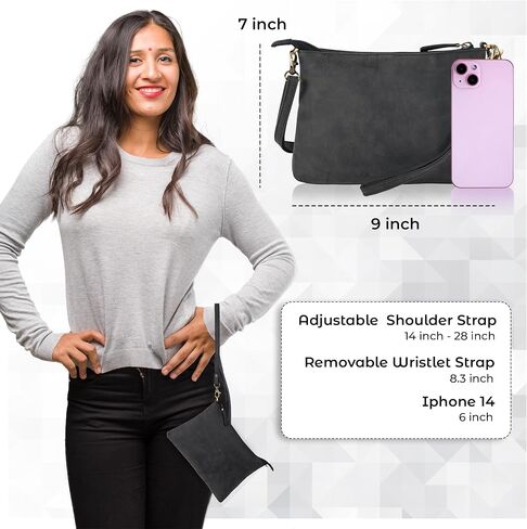 Ozora Leather Small Crossbody Purses for Women Mini Travel Purse with Adjustable Strap Leather Wristlet Purses in Saudi Arabia