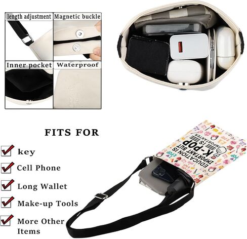 BDPWSS k-pop Merchandise Korean Drama Lover Gift Education Is Important But K-pop Is Importanter Crossbody Bag For Kpop Fans in Saudi Arabia