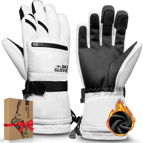 Waterproof Winter Gloves Men, Windproof Snow Ski Gloves, Breathable Warm Thermal Gloves for Women, 5-Finger Touchscreen Gloves for Driving Workout Running Hiking Cycling Snowboarding in Saudi Arabia