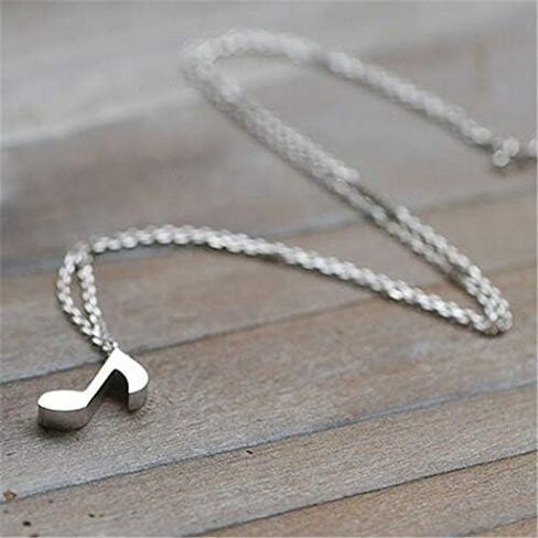 Aluinn Music Note Necklace Stainless Steel Simple Musical Symbol Lovers Pendant Necklaces for Music Enthusiasts Prepare and Women Chain Choker in Saudi Arabia