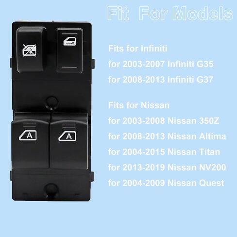 Power Master Window Control Switch Front Left Driver Side Compatible with Nissan Maxima 2009 2010 2011 2022 2013 2014 Replace 25401-9N00E 254019N00E in Kuwait