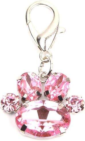 Bling Rhinestones Paw Charm Pendant Jewelry for Pet Dog Cat Puppy Necklace Collar Accessory in Saudi Arabia